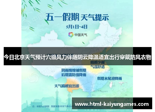 今日北京天气预计六级风力伴随阴云降温适宜出行穿戴防风衣物